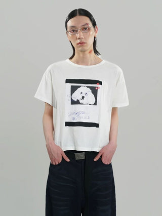 [MASONPRINCE] Graffiti Dog Print Washed Tee