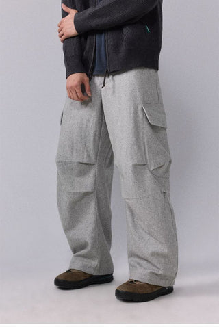 [Monterest] Wool Blend Wide Cargo Work Pants