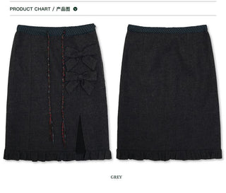 [Moromoro2] Plaid Bow Skirt