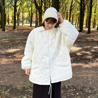 Oversized quilted collar jumper