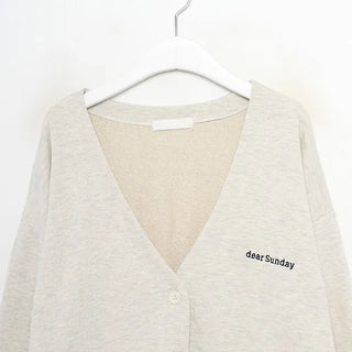 V-neck cotton cardigan