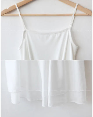 Petite layered tiered ruffle wrap skirt T-shirt (2 colors)