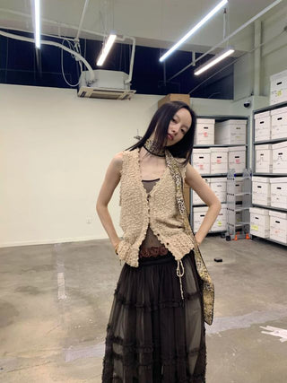 NEVERSEEZ Texture Knitted Vest