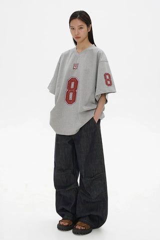 [MASONPRINCE] 380G Heavyweight Cotton V-Neck Jersey Tee
