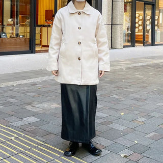 Leather maxi slit skirt