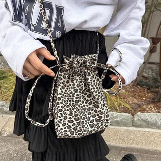 Leopard print shoulder bag