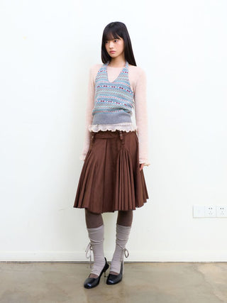 [NEVERSEEZ] Fair Isle Knit Halter Vest