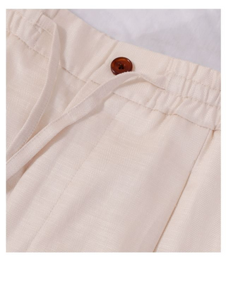 [CULTUM] Linen Blend Drawstring Pants