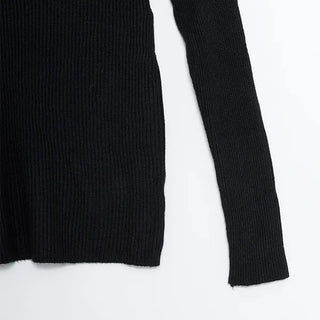 Ribbed turtleneck knit