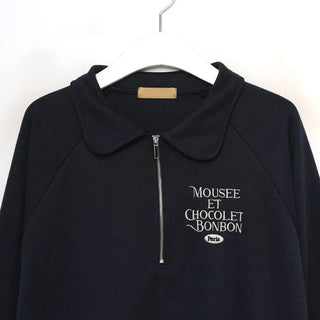 Collared embroidered sweatshirt