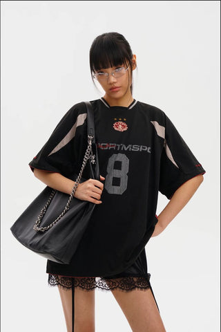 [MASONPRINCE] Oversized Deconstructed Jersey T-Shirt