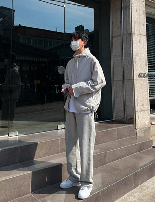 Minimal Loose Fit Hooded Jacket (2 colors)