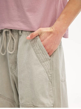 [Monterest] Washed Pleated Wide Leg Parachute Pants