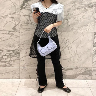 Slit Ribbon Leggings Pants