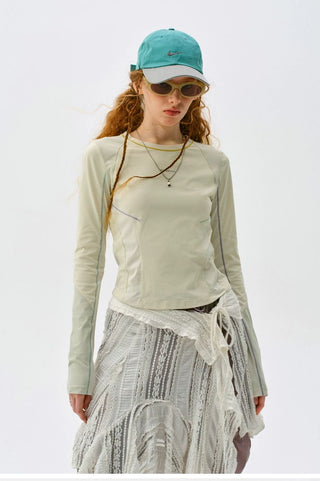 [Monterest] 5A Antibacterial Color Block Long Sleeve Tee