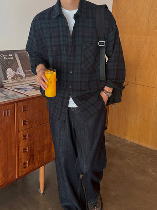 Rhythm Double-Layered Oversized Check Shirt