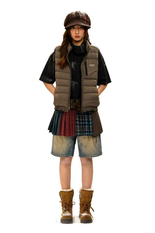 [Moromoro2] Lace Trim Hooded Down Jacket /  Vest