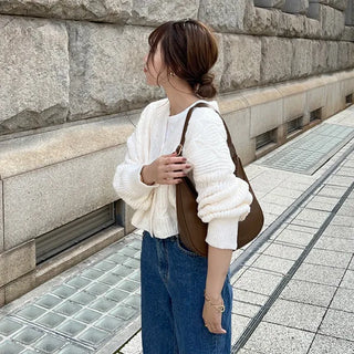 Waffle Cable Knit Cardigan