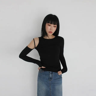 Asymmetrical Shoulder Cut T-Shirt