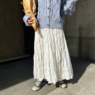 Shirred long skirt