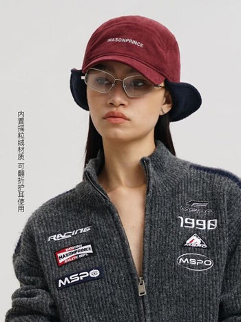 [MASONPRINCE] Fleece Worker Hat with Ear Flaps
