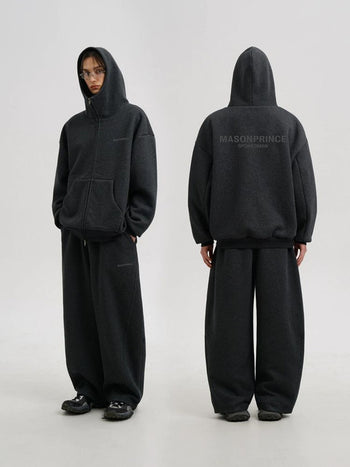 [MASONPRINCE] Air Layer Stand Collar Hoodie Set