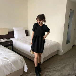 Pocket Point Back Ribbon Mini Dress