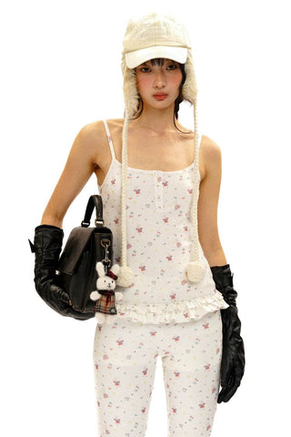 [Moromoro2] Rabbit Print Suede Pajama Gift  Set