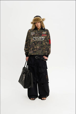 [MASONPRINCE] Camouflage Racing Knit Top