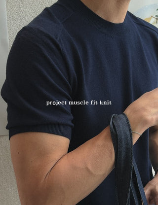 Project Muscle Fit Cutout Short Sleeve Knit (9 colors, M~XL)