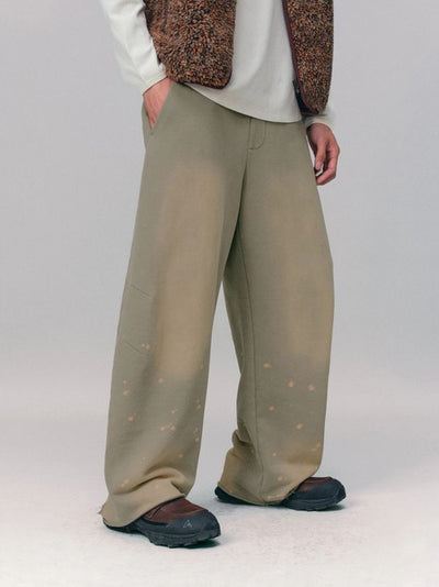 [Monterest] Washed Splatter Fleece-Lined Straight Pants