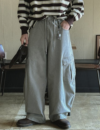 [high Q] #Washed Wide Cargo Pants (2 colors)
