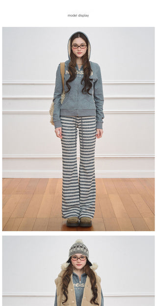 [NECY] Michelin Black Stripe Flared Pants