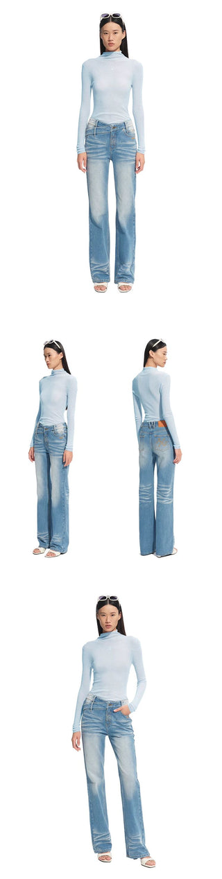 [NOTAWEAR] Wool Asymmetric Hem Slim Fit Knit  Top