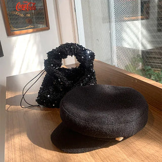 Gold button beret