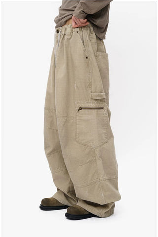 [MASONPRINCE] Textured Cotton Baggy Work Pants