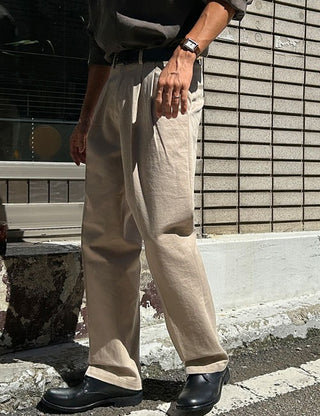 High-density cotton double-pleated elastic pants (5 colors)