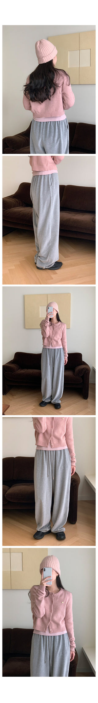 Cashmere round neck cardigan, 6 colors