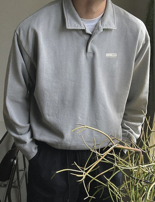 TF Pigment Henley Neck Sweatshirt (2 colors)