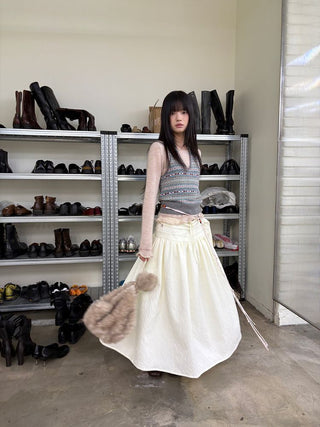 [NeverSeez] Jacquard Voluminous Skirt