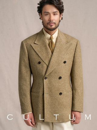 [CULTUM] 1930s Wool Blend Peak Lapel Blazer