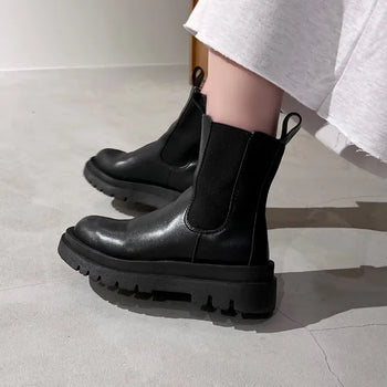 Multi-colored mid-calf Chelsea boots