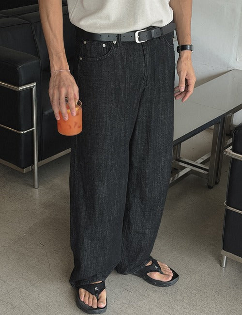 Summer Slub Black Jeans (XS~L)