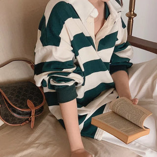 Cotton striped oversized T-shirt