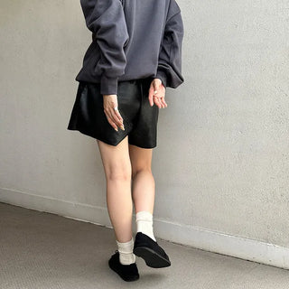 Faux leather shorts