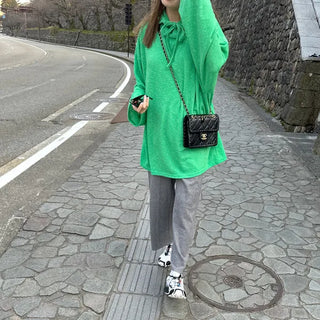 Oversized knit hoodie