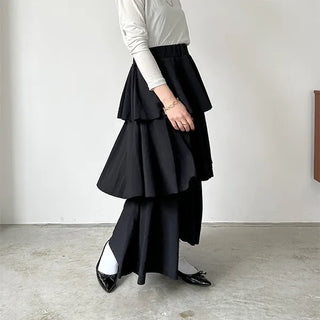 3-tiered long canter skirt