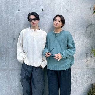 (Unisex) Oversized Button Knit