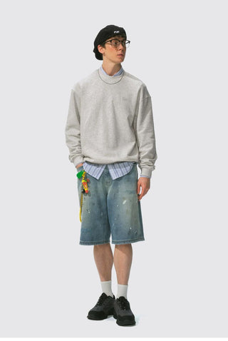 [Monterest] Relaxed Fit Logo Embroidered Sweatshirt