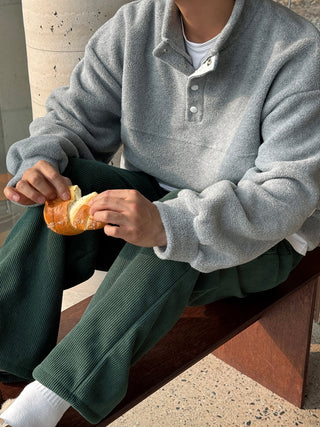 Steady Fleece-Lined Corduroy Wide Pants